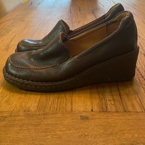 Bjorndal Brown Leather Wedge Loafer Size 8